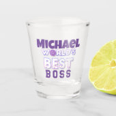 Individuelle Name Shot Glass - der beste Boss der Schnapsglas (Vorderseite)