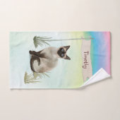 Individuelle Name Siamese Cat Pet Badhandtuch Set (Handtuch)