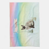 Individuelle Name Siamese Cat Pet Geschirrtuch (Vertikal)