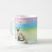Individuelle Name Siamese Cat Pet Kaffeetasse (Vorderseite Links)