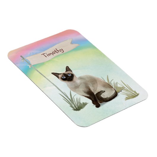 Individuelle Name Siamese Cat Pet Magnet (Rechte Seite)
