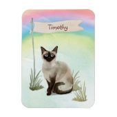 Individuelle Name Siamese Cat Pet Magnet (Vertikal)