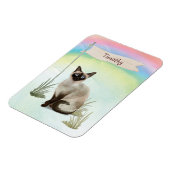 Individuelle Name Siamese Cat Pet Magnet (Linke Seite)