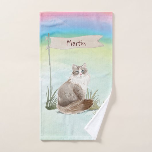 Individuelle Name Siberischer Katzen Badhandtuch Set (Handtuch)