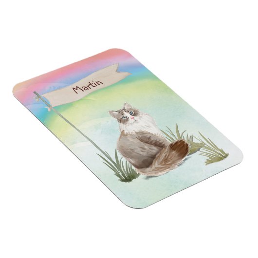 Individuelle Name Siberischer Katzen Magnet (Rechte Seite)