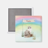 Individuelle Name Siberischer Katzen Magnet (Vorderseite/Rückseite)