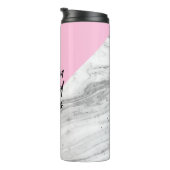 Individuelle Name Sie können harte Dinge tun Rosa Thermosbecher (Nach rechts gedreht)