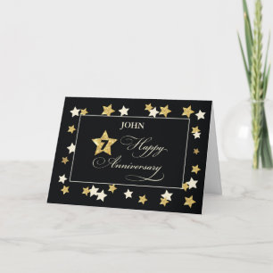Individuelle Name Siebter Anniversary Black Karte