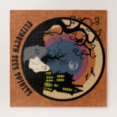 Individuelle Name sieht Spirituosen Halloween Imit Puzzle (Horizontal)