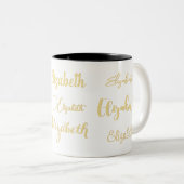 Individuelle Name Signature Monogram Elegante Gold Zweifarbige Tasse (VorderseiteRechts)