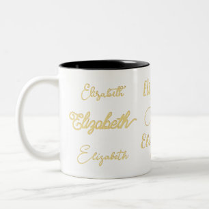 Individuelle Name Signature Monogram Elegante Gold Zweifarbige Tasse