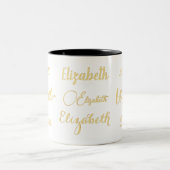 Individuelle Name Signature Monogram Elegante Gold Zweifarbige Tasse (Mittel)