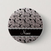 Individuelle Name Silber Glitzer Chefin Button (Vorderseite)