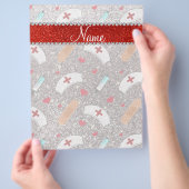 Individuelle Name Silber Glitzer Krankenschwester  Flyer (Hand)