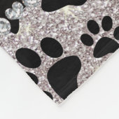 Individuelle Name Silber Glitzer schwarze Hundekuc Fleecedecke (Ecke)