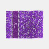 Individuelle Name Silber-Unendlichkeit Indigo lila Fleecedecke (Vorderseite (Horizontal))