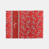 Individuelle Name Silber Unendlichkeit Neonrot Gli Fleecedecke (Vorderseite (Horizontal))