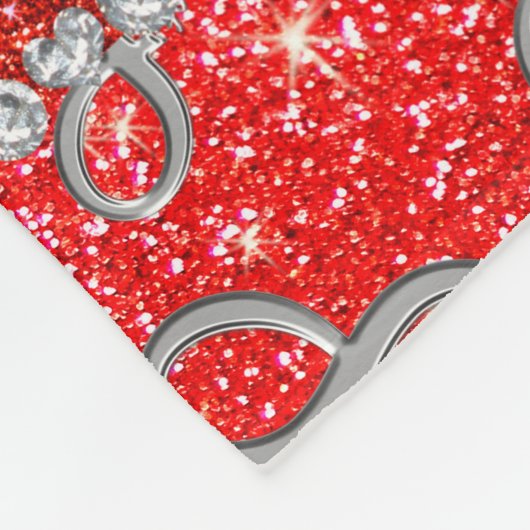 Individuelle Name Silber Unendlichkeit Neonrot Gli Fleecedecke (Ecke)