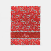 Individuelle Name Silber Unendlichkeit Neonrot Gli Fleecedecke (Vorderseite)