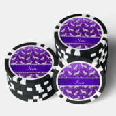 Individuelle Name Silberwolf indigo lila Glitzer Pokerchips (Stapel)