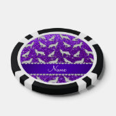 Individuelle Name Silberwolf indigo lila Glitzer Pokerchips (Einzeln)