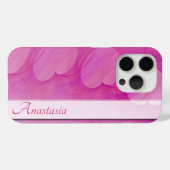 Individuelle Name Silky Pink Abstrakte Herzlinie Case-Mate iPhone Hülle (Rückseite (Horizontal))