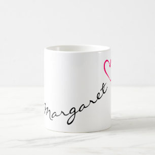 Individuelle Name Simple Calligraphy Pink Heart Ma Kaffeetasse