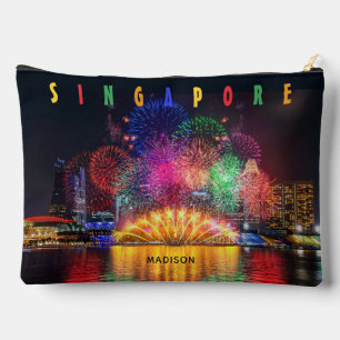 Individuelle Name Singapur Fireworks Zubehörtasche