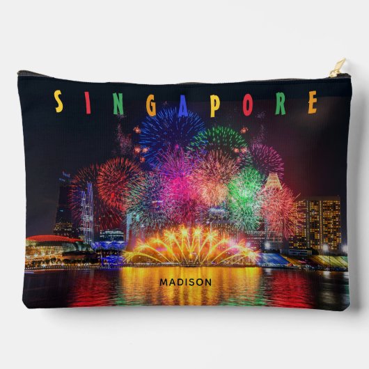 Individuelle Name Singapur Fireworks Zubehörtasche (Rückseite)