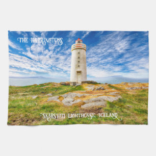Individuelle Name Skarsviti Lighthouse, Island Geschirrtuch