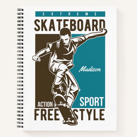 Individuelle Name Skateboard Notizblock (Vorderseite)