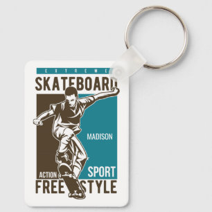 Individuelle Name Skateboard Schlüsselanhänger