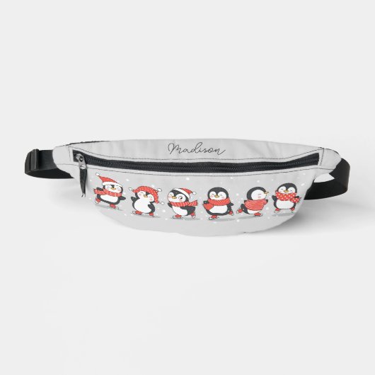 Individuelle Name Skaten Penguins Bauchtasche (Vorderseite)