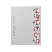 Individuelle Name Skaten Penguins Notizblock (Rotiert)