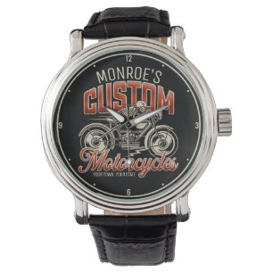 Individuelle Name Skeleton Motorrad-Shop Armbanduhr