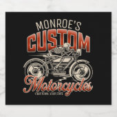 Individuelle Name Skeleton Motorrad-Shop Bierflaschenetikett (Einzelnes Label)