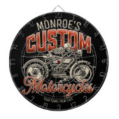Individuelle Name Skeleton Motorrad-Shop Dartscheibe (vorne)