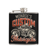 Individuelle Name Skeleton Motorrad-Shop Flachmann (Vorderseite)