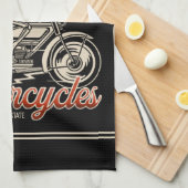 Individuelle Name Skeleton Motorrad-Shop Geschirrtuch (Viertel Falte)