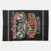 Individuelle Name Skeleton Motorrad-Shop Geschirrtuch (Horizontal)