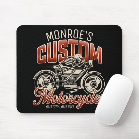 Individuelle Name Skeleton Motorrad-Shop Mousepad (Mit Mouse)