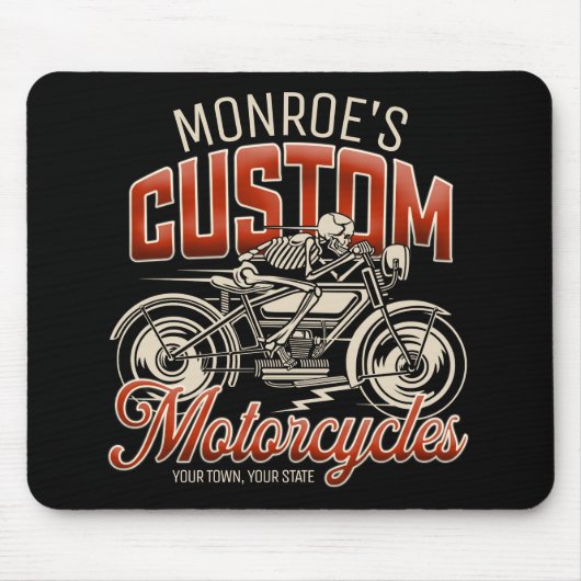 Individuelle Name Skeleton Motorrad-Shop Mousepad (Vorne)