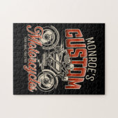 Individuelle Name Skeleton Motorrad-Shop Puzzle (Horizontal)