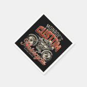 Individuelle Name Skeleton Motorrad-Shop Serviette (Ecke)