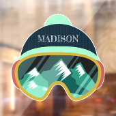 Individuelle Name Ski Mask Fensteraufkleber (Blatt 2)