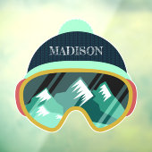 Individuelle Name Ski Mask Fensteraufkleber (Blatt 3)