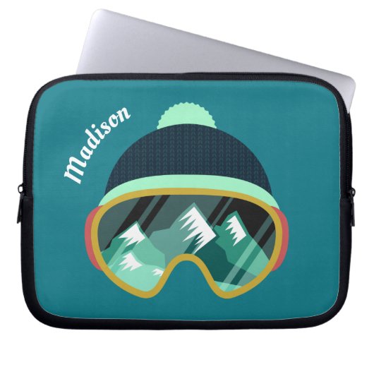 Individuelle Name Ski Maske Laptop-Ärmel Laptopschutzhülle (Vorderseite)