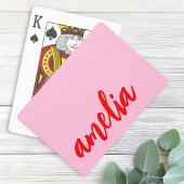 Individuelle Name-Skript fett rosa und rot Spielkarten
