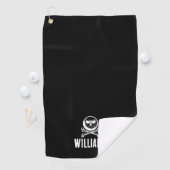 Individuelle Name Skull Golf Ball und Crossbones Golfhandtuch (Insitu)