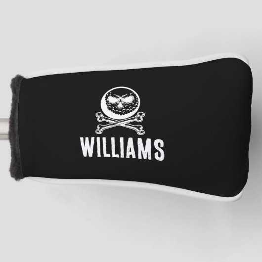 Individuelle Name Skull Golf Ball und Crossbones Headcover (Vorderseite)